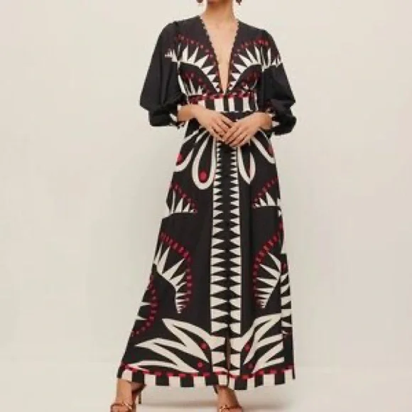 FARM Rio | Dresses | Farm Rio Black And White Maxi Dress | Poshmark